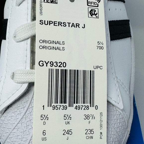 NEW Adidas Superstar J Original White Black Pink Women’s Size 6 In Box - Picture 7 of 8